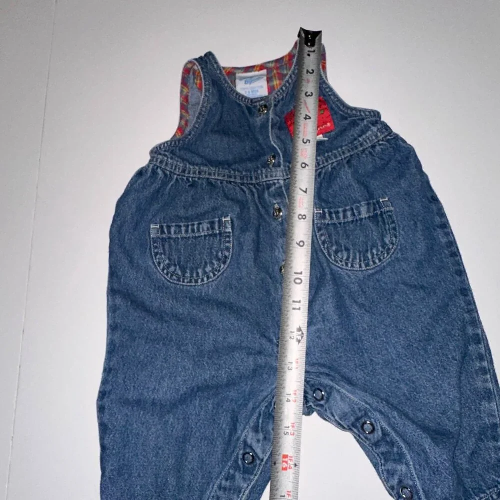 VTG Baby OshKosh B’gosh Funny Friends Denim Overalls 3-6 Months Romper Osh Kosh